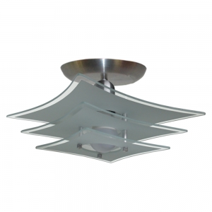 Lustre luminária plafon com 3 vidros - Ideal para sala / quarto / cozinha - Vidros Claros