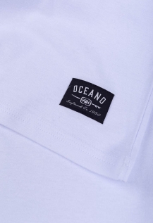 Camiseta Regata Oceano Malha Geométrico Branco