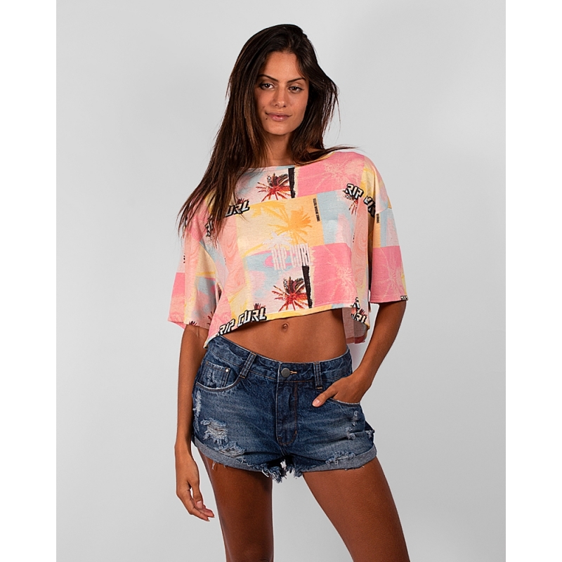 Blusa Rip Curl Cropped Top Pink
