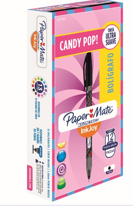 Caneta Paper Mate InkJoy Candy Pop - Caixa c/12 Preto