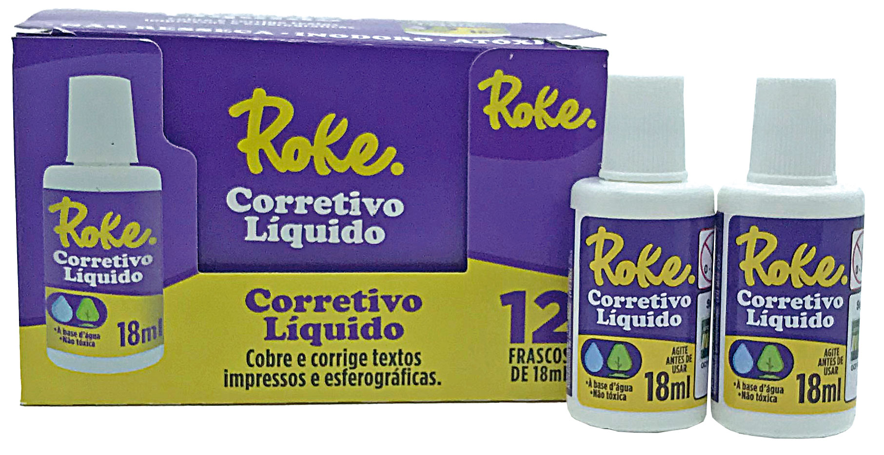 Corretivo liquido ROKE 18ML - Caixa c/12