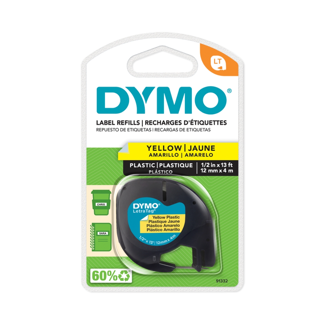 Fita plástica DYMO p/Rotuladores Letratag - Blister c/1 Amarelo