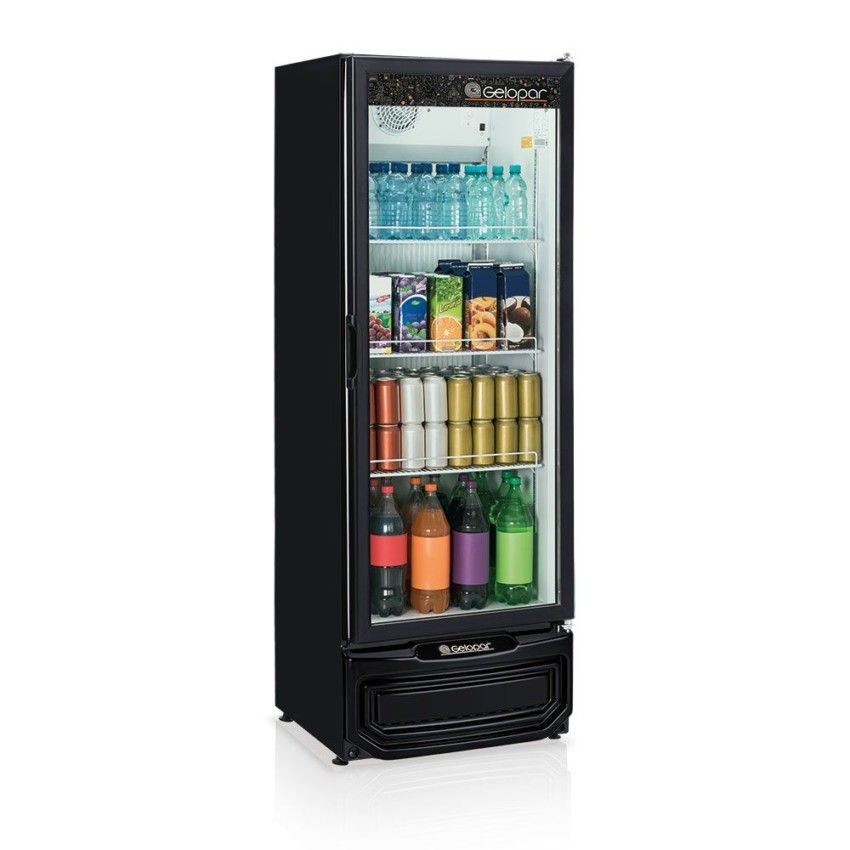 Refrigerador Vertical porta de vidro preto - 414 litros - Placa Fria - GPTU-40/PR/220V - Gelopar