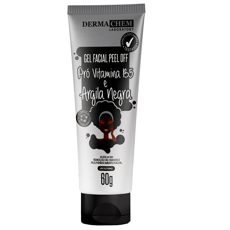 Gel Facial Peel Off Argila Negra e Vitamina B5 - Dermachem