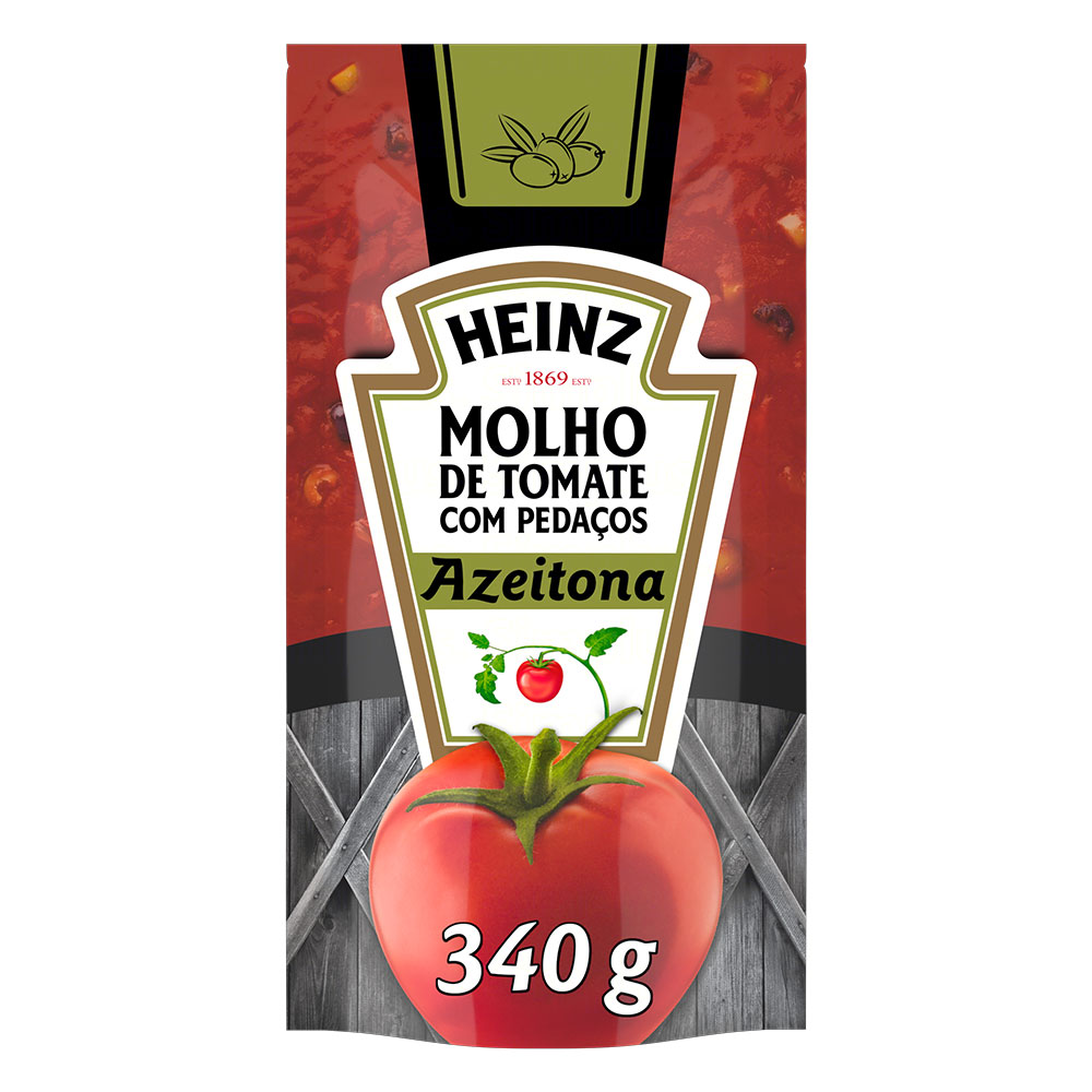 Kit c/ 12 Molho De Tomate Heinz Azeitona 340g