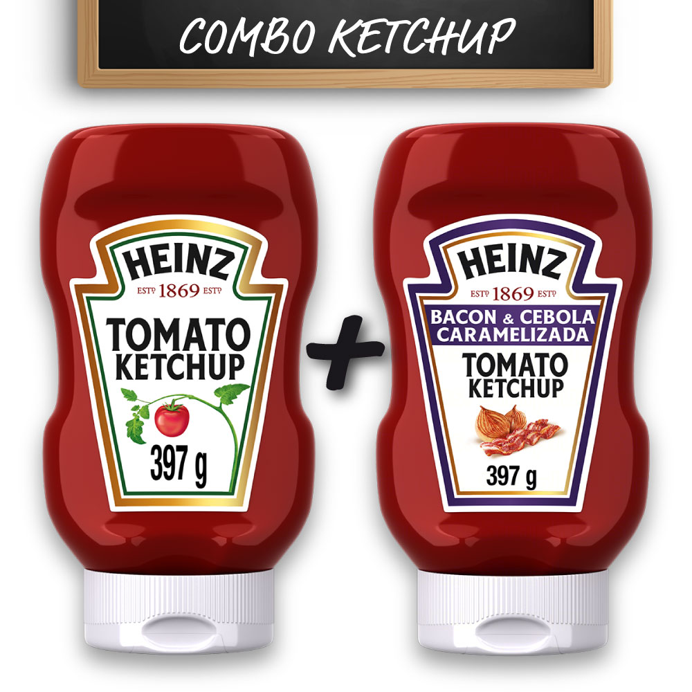 Kit c/ Ketchup Heinz Bacon e Ketchup Heinz Tradicional 397g