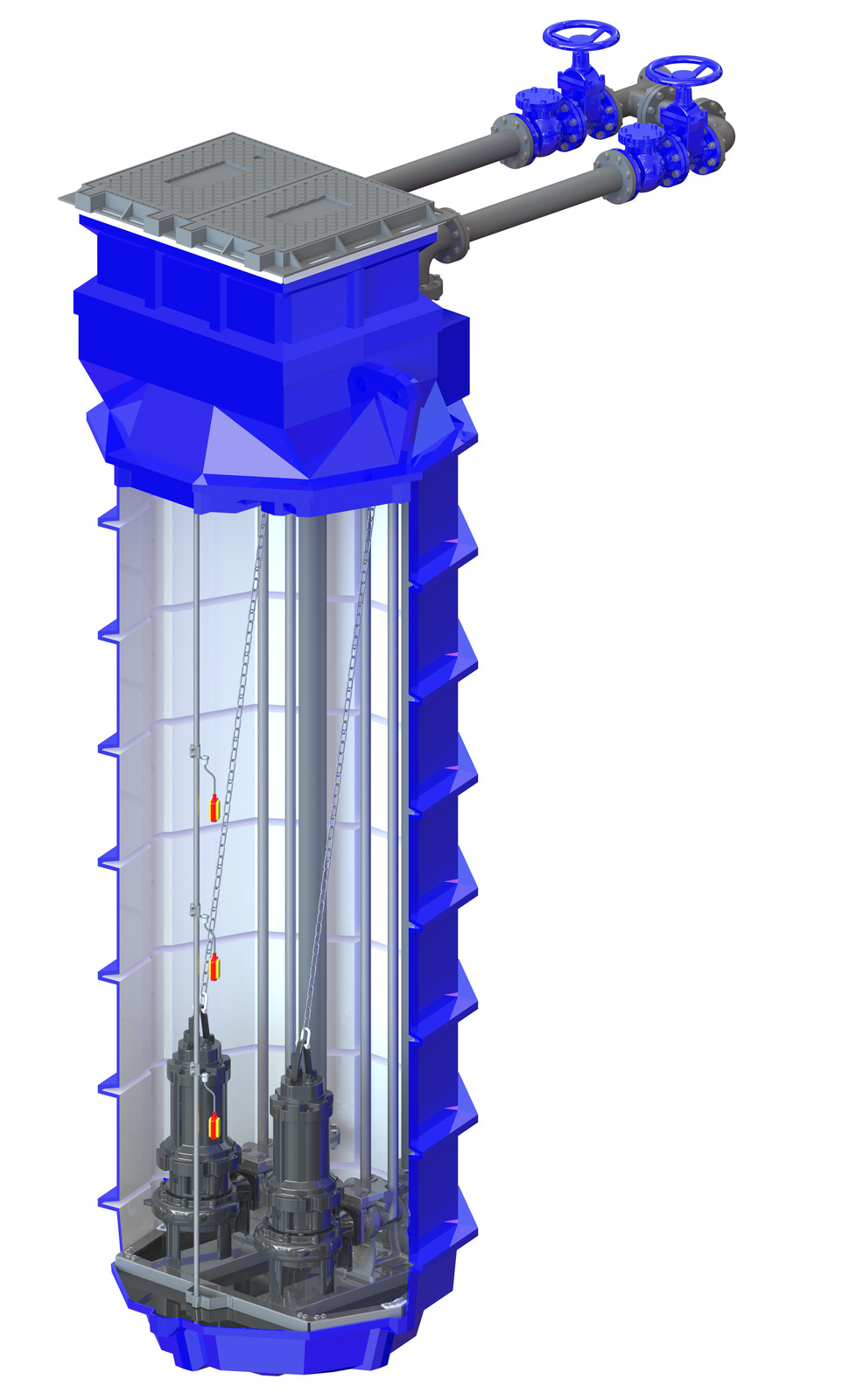 Aqualift 4500 - Bomba dupla - 0-144m³/h e até 80mca - 3,0 a 6,0m de altura