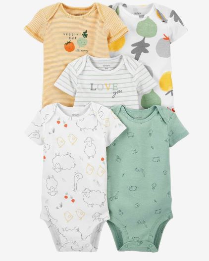 KIT 5 BODIES - COLORIDO - 12 MESES - CARTERS