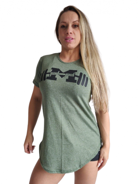 Camiseta Long Feminina Caveira