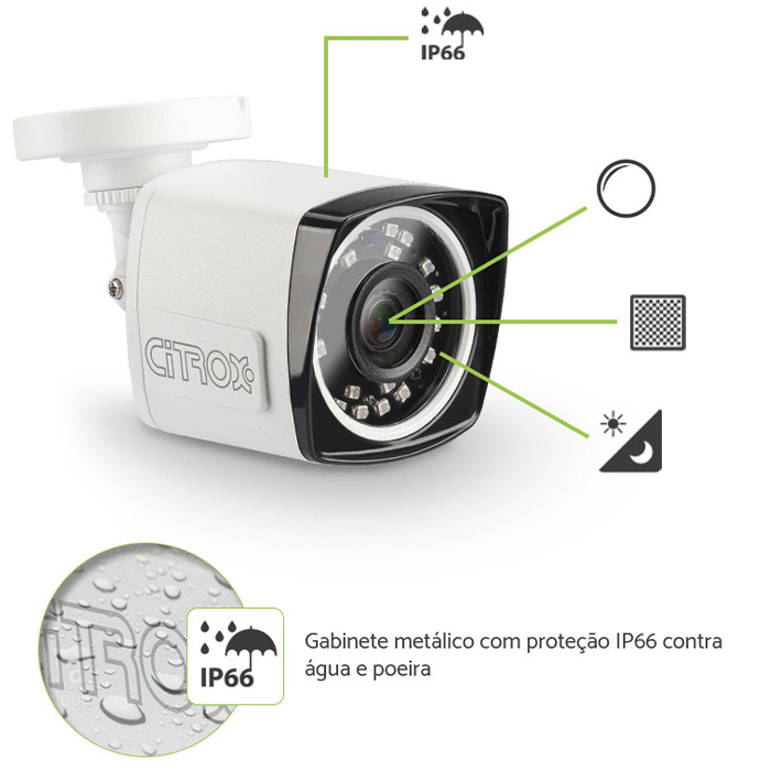 Câmera Bullet Metal IP 3.0MP 1080p IR30m CX-2630 POE Citrox