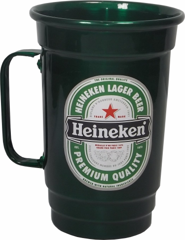 Caneca de Alumínio Verde com Adesivo Heineken