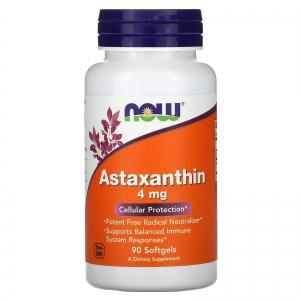 Astaxantina 4mg, 90 Softgels, NOW Foods