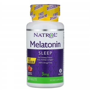 Melatonina 3mg, Dissolução Rápida, 90 Comprimidos, Natrol