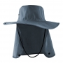 Chapéu Australiano Com Proteção De Pescoço Cinza escuro Liso Oxford