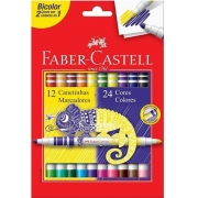 Canetinha Hidrocor Bicolor 12/24 Faber Castell 