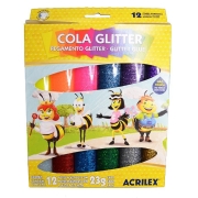 Cola Colorida com Glitter 12 Cores - Acrilex 