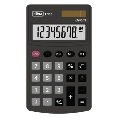 Calculadora de Bolso Preta TC03 - Tilibra 
