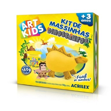 Massa de Modelar Kit Dinossauro Amarelo - Arte Kids