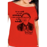 Camiseta Vermelha Piaget, pai da pedagogia