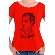 Camiseta Vermelha Rostos Letrados: Lord Byron