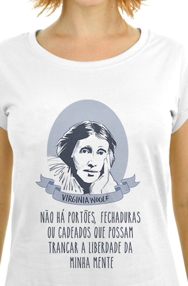 Camiseta Branca Liberdade de Virginia Woolf