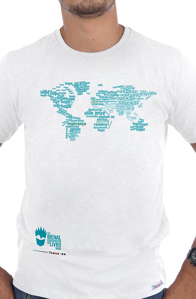 Camiseta Branca Mapa Mundi da Esperança