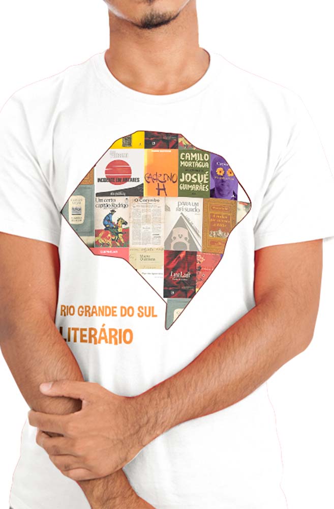 Camiseta Branca Rio Grande do Sul Literário
