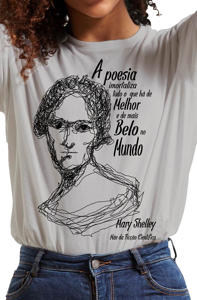 Camiseta Cinza Shelley, Mãe da Ficção Científica