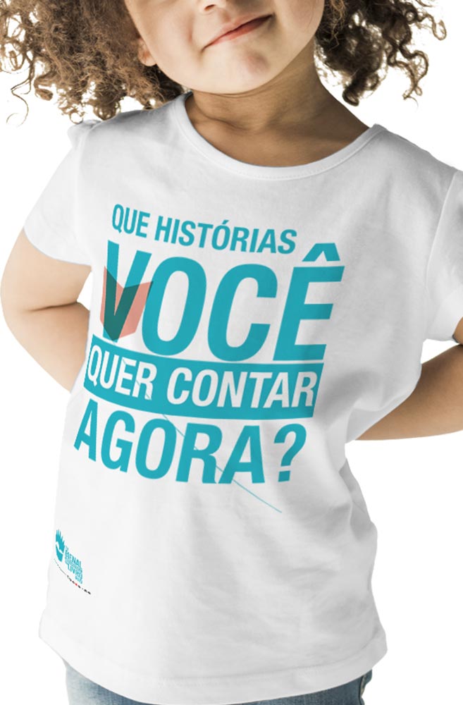 Camiseta Infantil Branca Que histórias