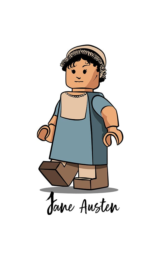 Camiseta Infantil Branco Lego Jane Austen