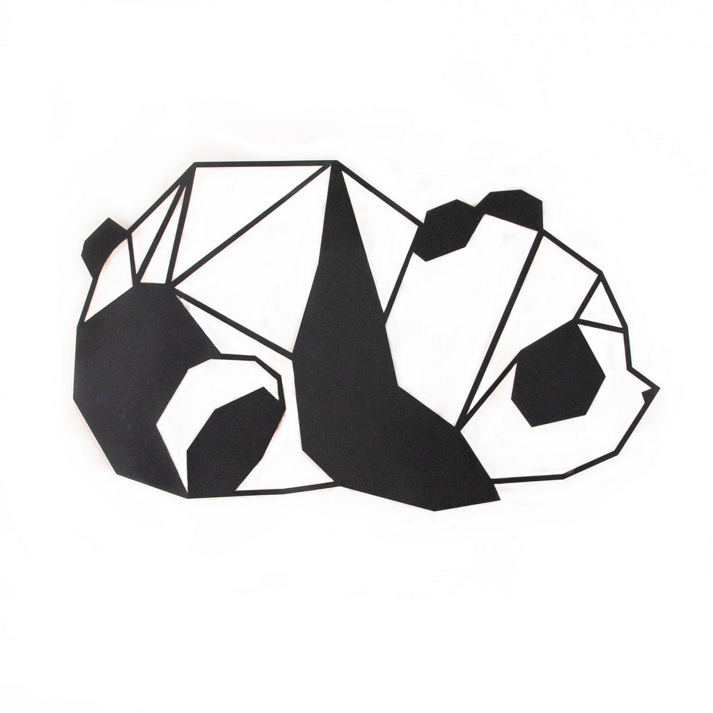 Quadro de Parede Origami Geométrico Panda em Aço