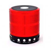 Caixa de Som Bluetooth Recarregável Mini Speaker Portátil USB Micro SD Auxiliar WS-887 Vermelho