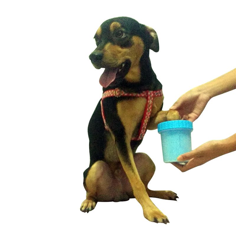 Copo Limpador Limpa Patas Patinhas de Cachorro Cão Pet Azul - Mundo Thata