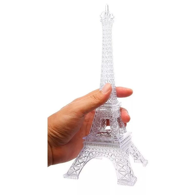Enfeite Decoração Torre Eiffel Iluminada LED Abajur Luminária 19 cm  - Mundo Thata