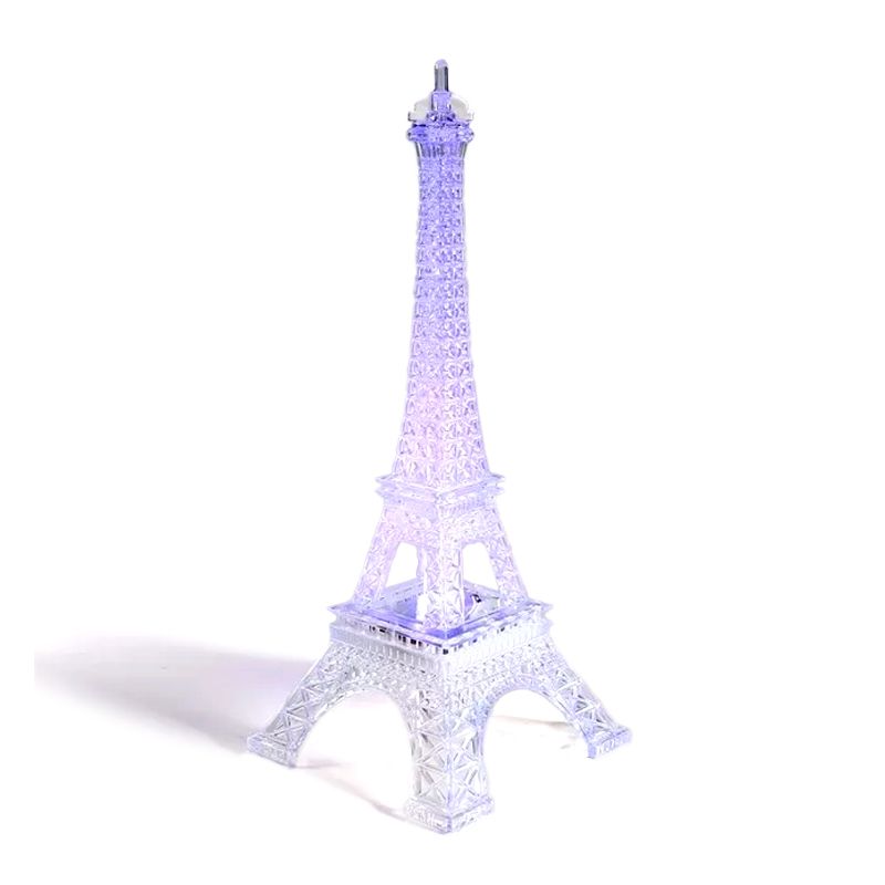 Enfeite Decoração Torre Eiffel Iluminada LED Abajur Luminária 25 cm - Mundo Thata