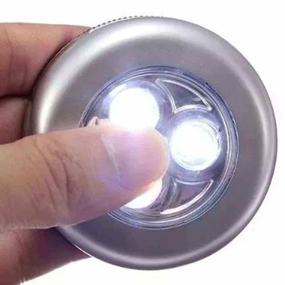 Luminária de Toque Redonda Emergência Prata 3W LED - Mundo Thata