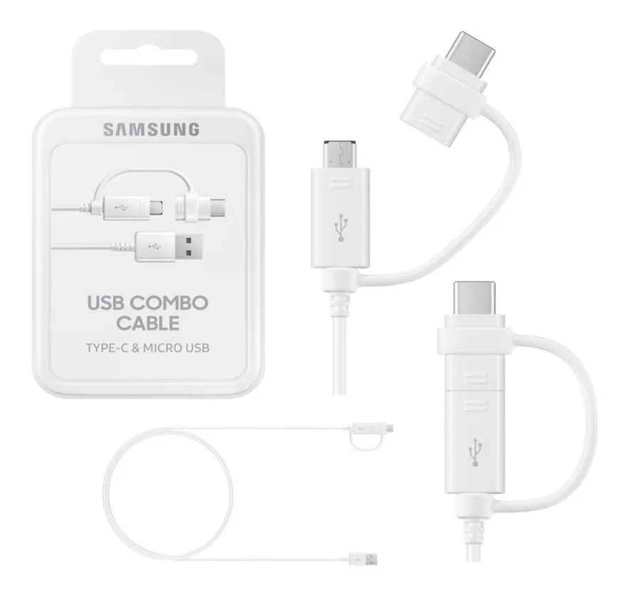 Cabo Samsung Micro Usb Com Adaptador Tipo C Original EP=DG930DWPGBR