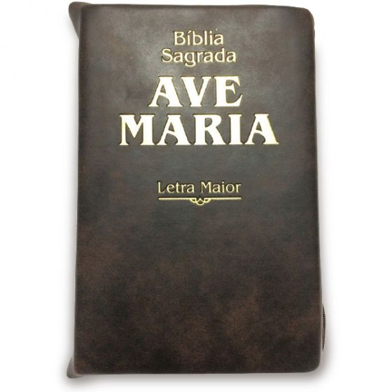 Bíblia Ave Maria Letra Maior Zíper - Marrom