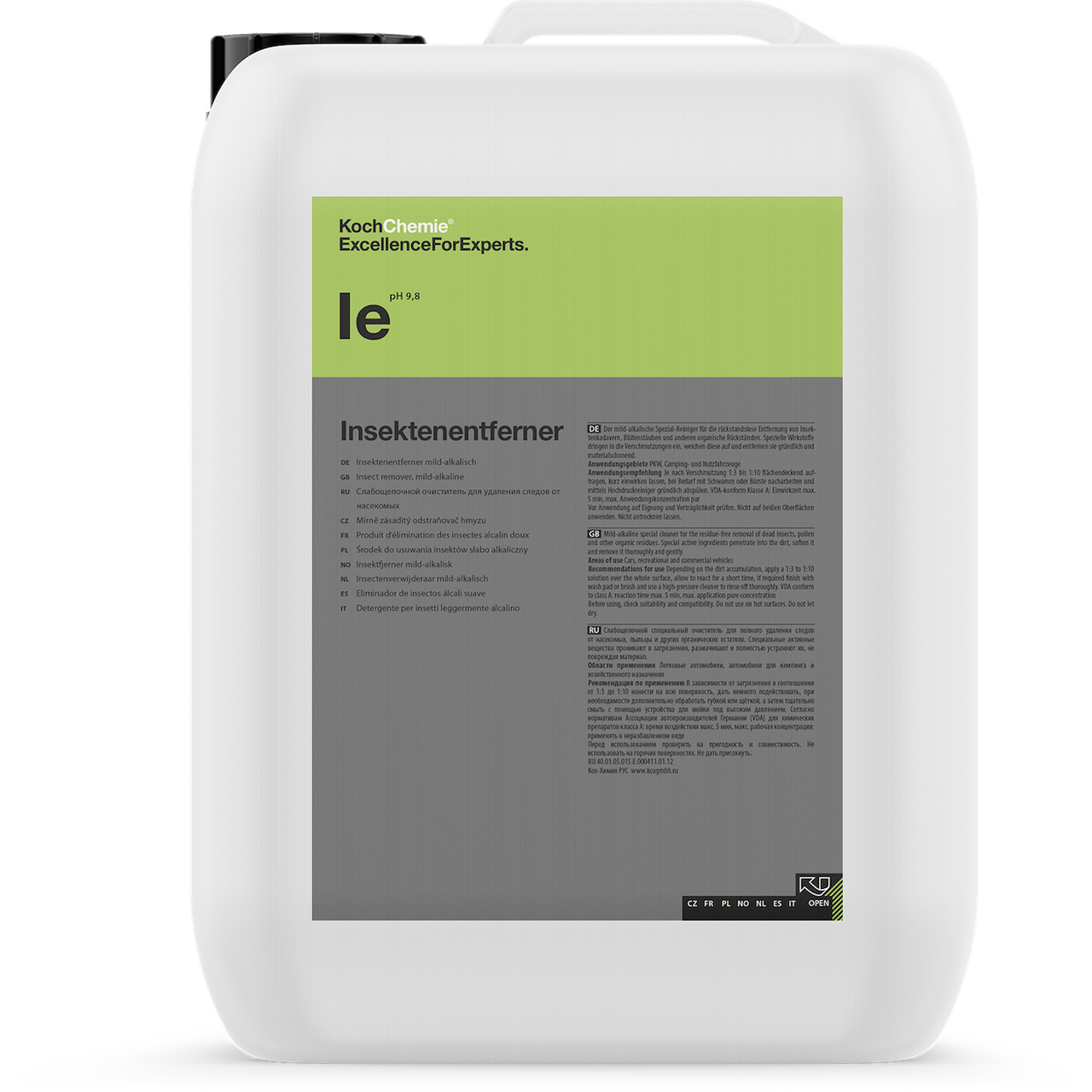 IE - Insektenentferner - Detergente especial alcalino para remoção de insetos, óleo e contaminações orgânicas - 11Kg