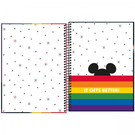 Caderno Universitário Mickey Rainbow 1 Matéria - TILIBRA