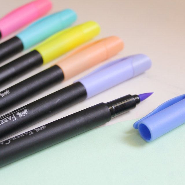 Kit Brush Pen 06 Cores Pastel Super Soft FABER CASTELL