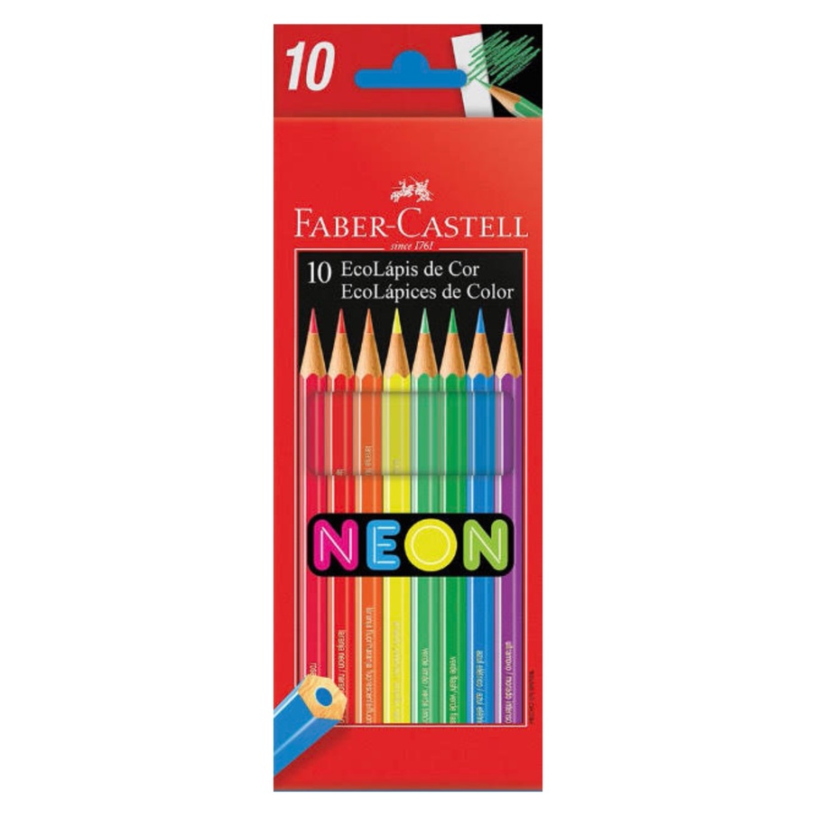 Lápis de Cor Tons Neon 10 Cores FABER CASTELL