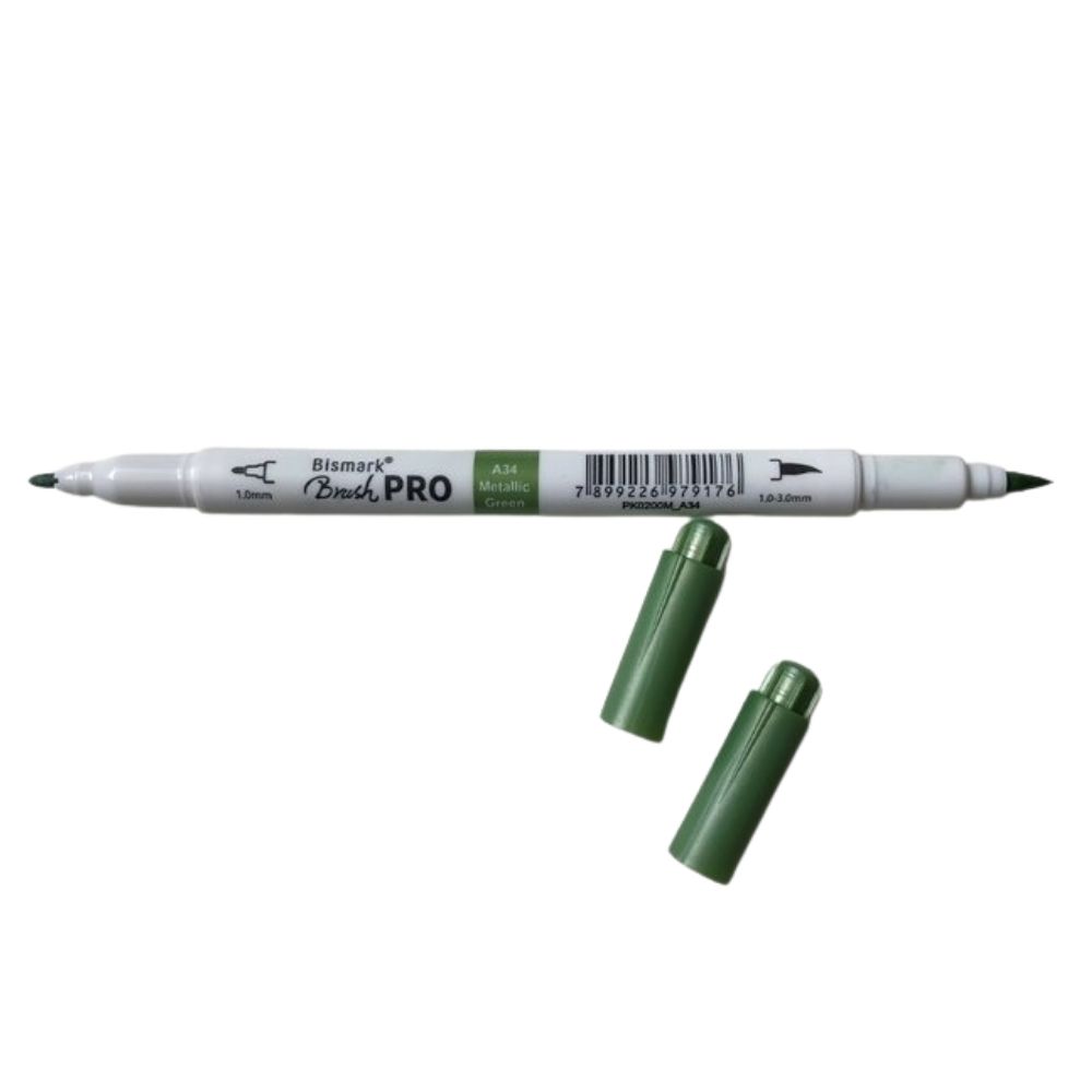 Marcador Dual Brush Pen Pro Metálica BISMARK