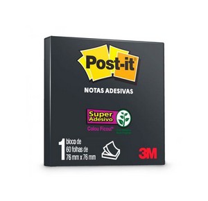 Post-It 90 Folhas 76x76mm Preto 3M
