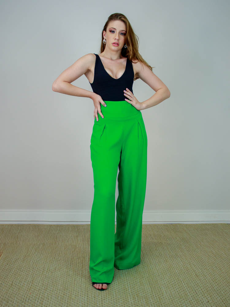 Calça Pantalona Viscose Verde