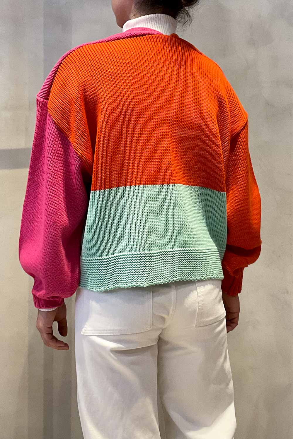 Casaquinho tricot três cores