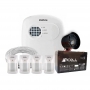 Kit alarme 4 sensores pet 30kg ambiente interno, central ANM 24 net, acessórios 