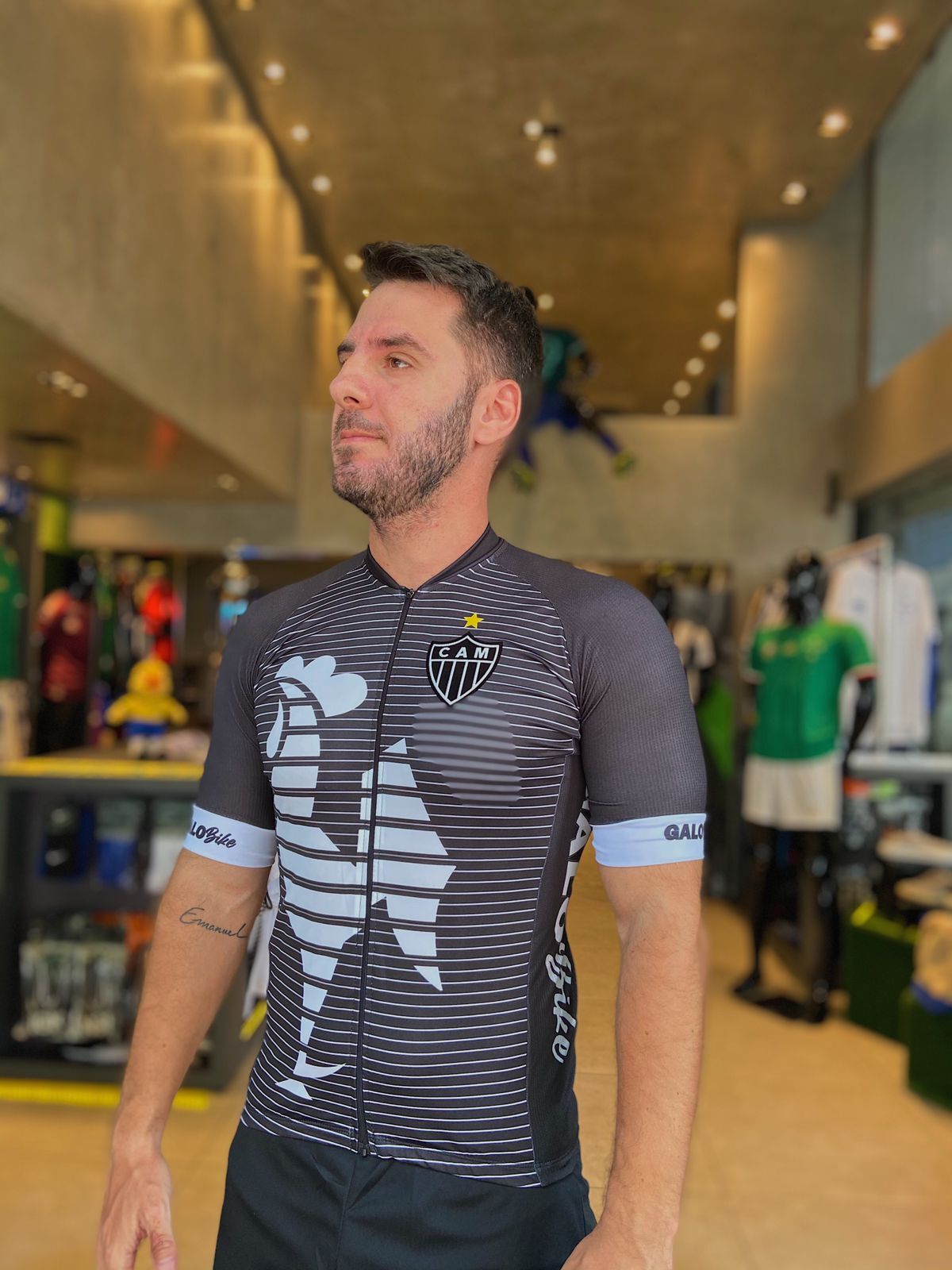 Camisa Ciclismo Atlético Mineiro Galo Preta Oficial