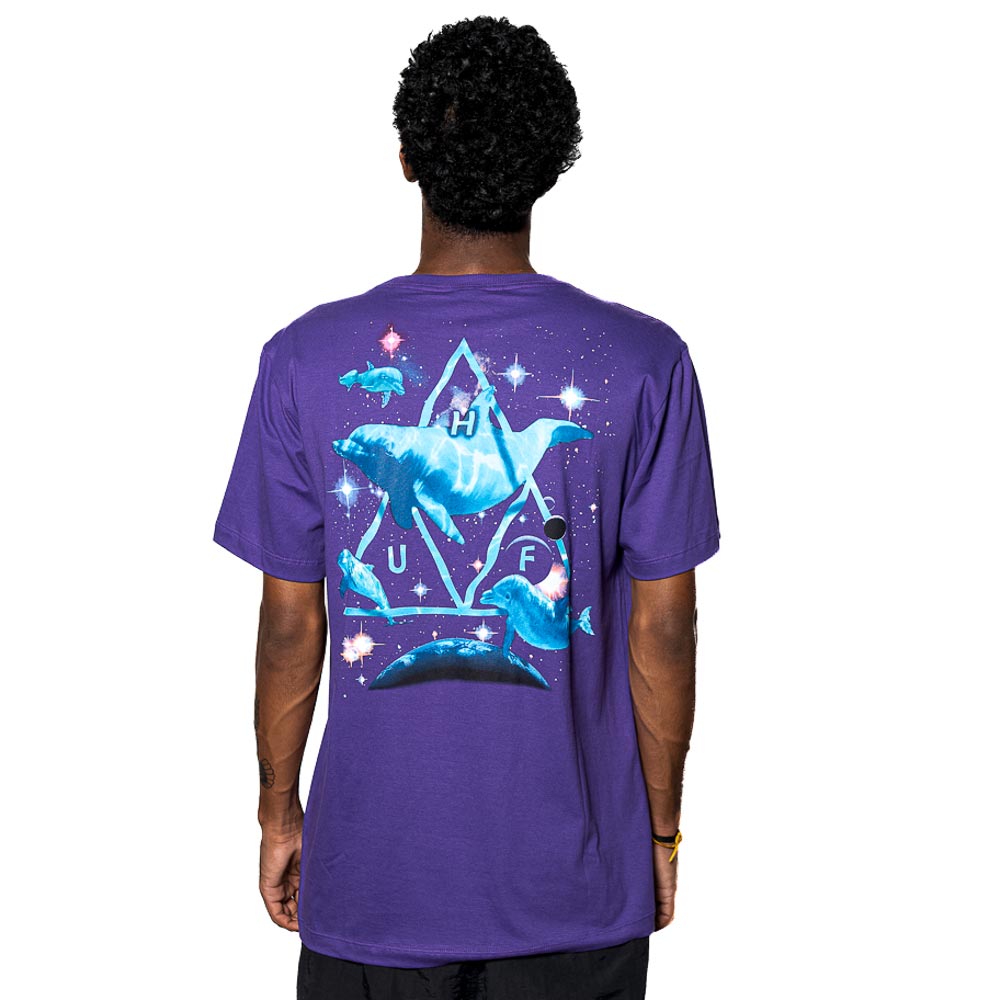 Camiseta Huf Space Dolphins Whashed TS01849 Roxo