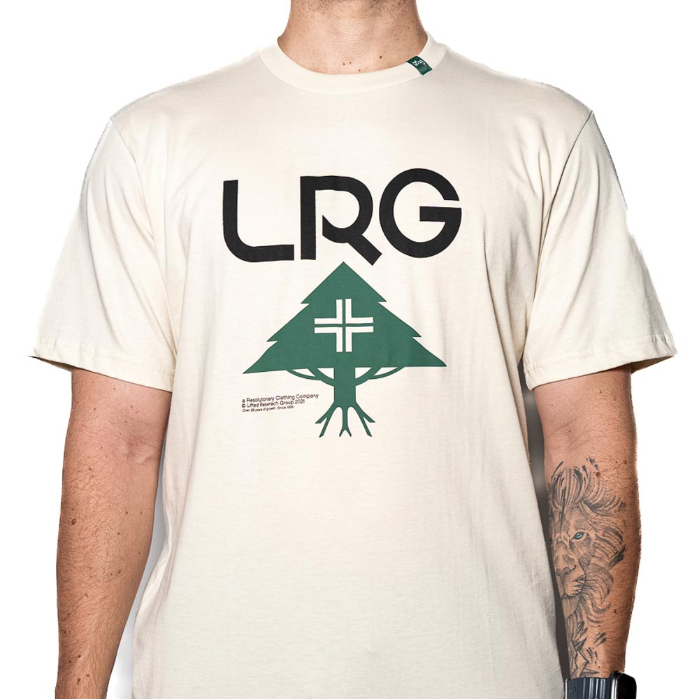 Camiseta LRG 20Stacked Logo Tee Bege